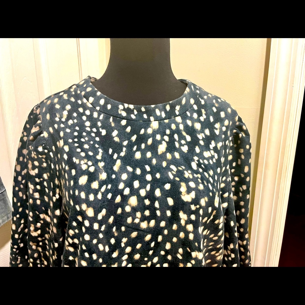 Ann Taylor navy animal print top, large (L)